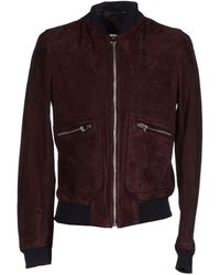 for Men Mens Clothing Jackets Leather jackets Dolce & Gabbana Leather Jacket in Deep Purple Purple 