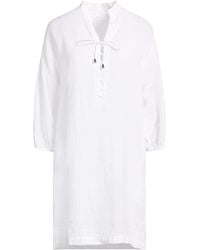 120% Lino - Mini Dress Linen - Lyst