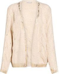 Riccardo Forconi - Cream Cardigan Polyester, Wool, Acrylic - Lyst