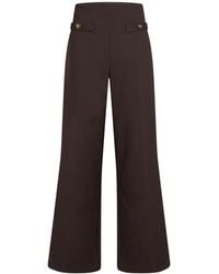 Sandro - Chocolate Pants Polyester, Virgin Wool, Elastane - Lyst