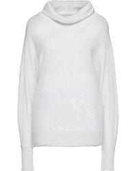 Femme Vêtements Sweats et pull overs Pulls à col roulé Pullover Coton Alpha Studio en coloris Blanc 