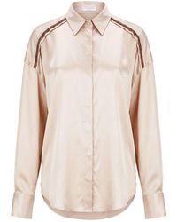 Brunello Cucinelli - Ivory Shirt Silk, Elastane, Brass - Lyst