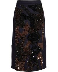 Plan C - Midnight Midi Skirt Virgin Wool, Polyamide, Recycled Wool - Lyst