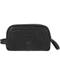 Piquadro - Beauty Case Cow Leather, Polyester, Metal - Lyst