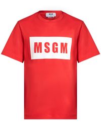 MSGM - T-Shirt Cotton - Lyst