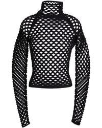 Alaïa - Turtleneck Viscose, Wool, Metallic Polyester, Polyamide, Elastane - Lyst