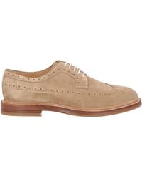 Brunello Cucinelli - Khaki Lace-Up Shoes Soft Leather - Lyst