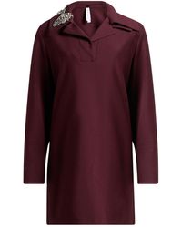 Imperial - Burgundy Mini Dress Polyester, Viscose, Elastane - Lyst