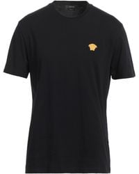 Versace - T-Shirt With Iconic Logo Embroidered On The Chest - Lyst