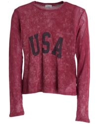 Guess - Burgundy T-Shirt Cotton - Lyst
