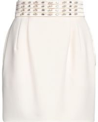 Elisabetta Franchi - Cream Mini Skirt Polyester, Elastane, Glass, Metal - Lyst