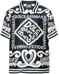 Dolce & Gabbana - Bedrucktes Hemd aus Seiden-Twill - Lyst