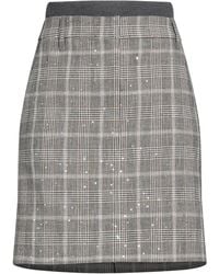 Brunello Cucinelli - Mini Skirt Virgin Wool, Cotton, Polyester, Elastane, Brass - Lyst