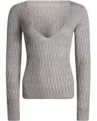Roberto Collina - Sweater Merino Wool, Viscose, Metallic Polyester - Lyst