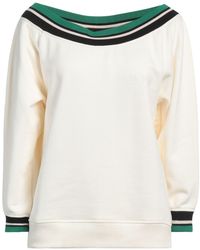 MSGM - Cream Sweatshirt Cotton - Lyst