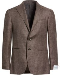 Caruso - Camel Blazer Linen, Wool - Lyst