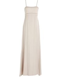Peserico - Taupe Maxi Dress Metallic Fiber, Synthetic Fibers, Virgin Wool, Cashmere, Silk - Lyst