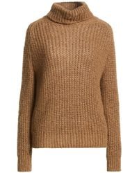 Herno - Camel Turtleneck Polyester, Polyamide, Alpaca Wool, Metallic Fiber, Cotton - Lyst