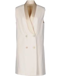 Brunello Cucinelli Lange Jacke - Weiß