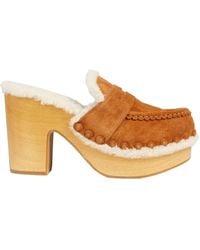 Chloé - Joy Suede Block-heel Clogs - Lyst