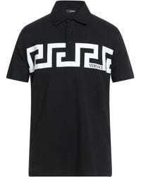 Versace - Short Sleeve Cotton Polo Shirt - Lyst