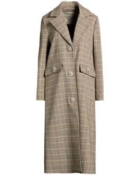 Shirtaporter - Sand Coat Polyester, Viscose, Polyamide, Elastane - Lyst