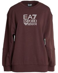 EA7 - Chocolate Sweatshirt Cotton, Polyester - Lyst