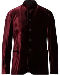 Giorgio Armani - Burgundy Jacket Viscose, Cupro - Lyst