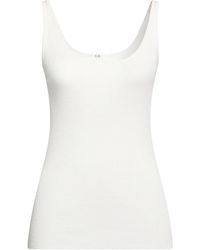 ANNAGRETA - Ivory Tank Top Virgin Wool, Silk - Lyst