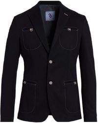 TWENTY-ONE by ANTONIO CARNEVALE - Midnight Blazer Cotton, Elastane - Lyst