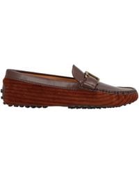 Tod's - Loafers Leather, Textile Fibers - Lyst