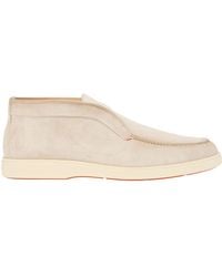 Santoni - Cream Ankle Boots Leather - Lyst