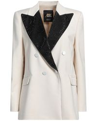 Aniye Records - Cream Blazer Cotton, Polyester, Elastane - Lyst