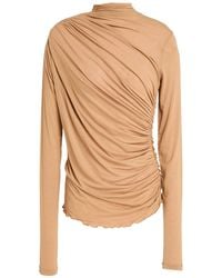 SIMONA CORSELLINI - Camel T-Shirt Viscose, Polyamide, Elastane, Cashmere - Lyst