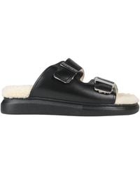 McQueen - Shearling-Lined Slides - Lyst