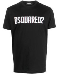 DSquared² - Schwarzes T -Shirt mit Logo - Lyst