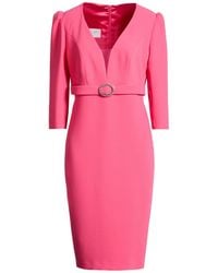 Antonio D'errico - Fuchsia Midi Dress Polyester, Elastane - Lyst