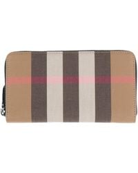Burberry - Wallet Textile Fibers, Leather - Lyst