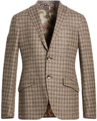 Etro - Taupe Blazer Wool, Linen, Cashmere - Lyst