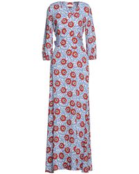 IU RITA MENNOIA Synthetic Long Dress in Blue Womens Clothing Dresses Casual and summer maxi dresses 