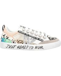 Emanuélle Vee - Ivory Sneakers Leather, Textile Fibers - Lyst