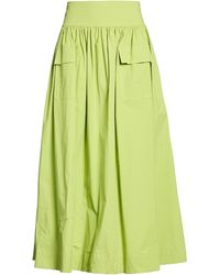 Niu - Lime Maxi Skirt Cotton, Elastane - Lyst