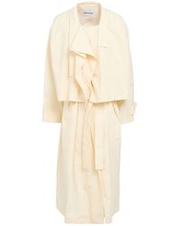 Low Classic - Cream Overcoat & Trench Coat Cotton, Nylon, Polyurethane - Lyst