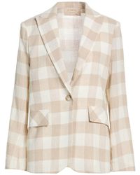 Kaos - Sand Blazer Linen, Polyester, Cotton - Lyst