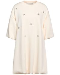 Haveone - Cream Mini Dress Polyester, Rayon, Elastane - Lyst