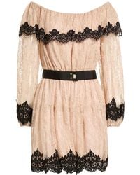 Anna Molinari - Blush Mini Dress Viscose, Polyamide, Polyester, Cotton - Lyst