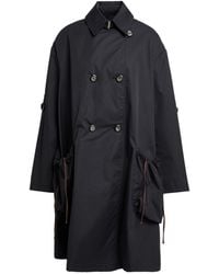 Emporio Armani - Overcoat & Trench Coat Cotton, Polyester - Lyst