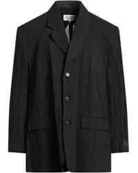 MM6 by Maison Margiela - Blazer Virgin Wool, Metallic Fiber - Lyst