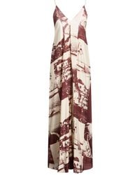 Alysi - Chocolat Maxi Dress Viscose, Polyamide - Lyst