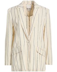 Ichi - Ivory Blazer Linen, Viscose - Lyst